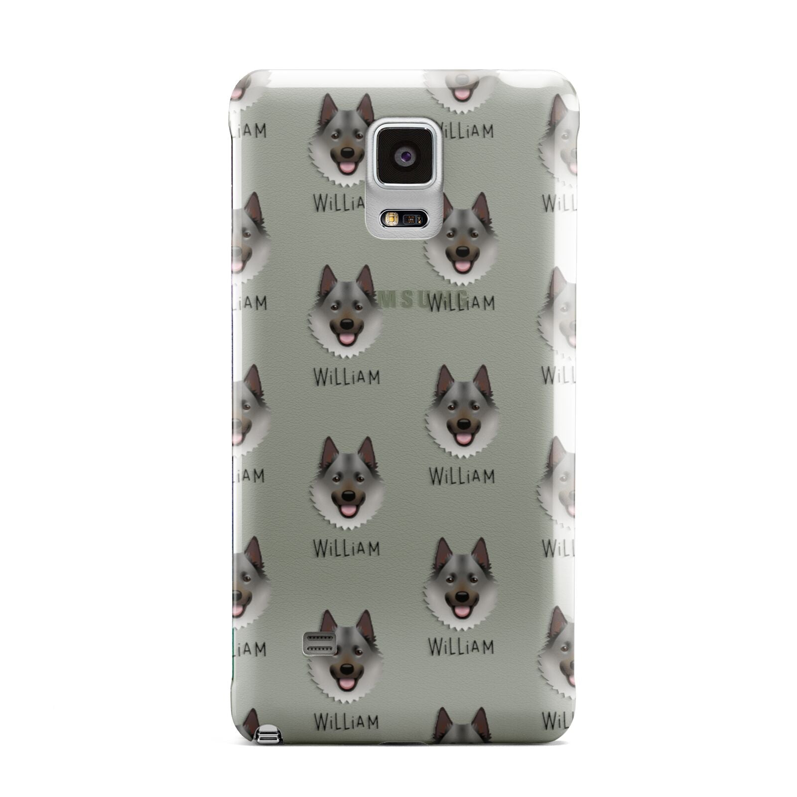 Norwegian Elkhound Icon with Name Samsung Galaxy Note 4 Case