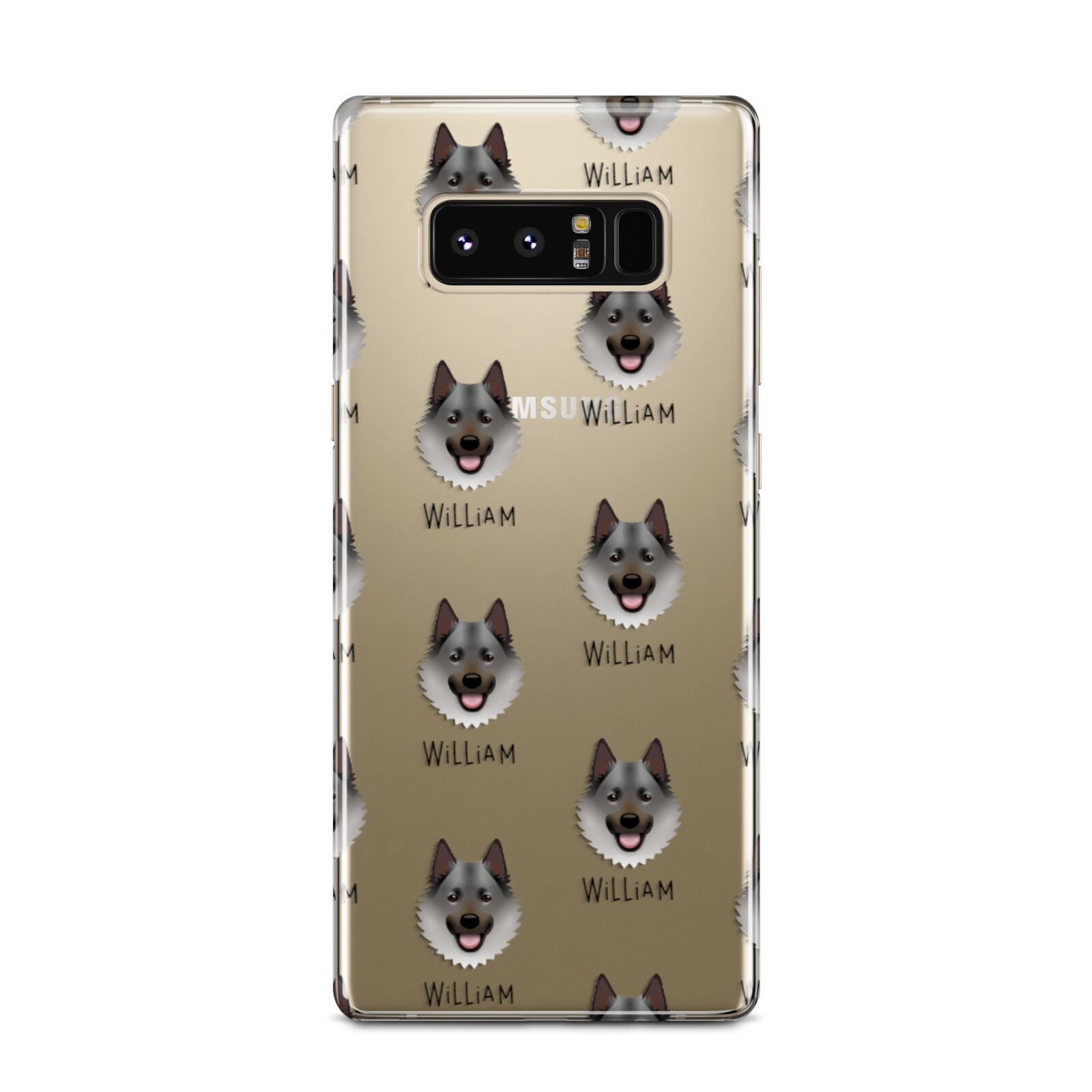 Norwegian Elkhound Icon with Name Samsung Galaxy Note 8 Case