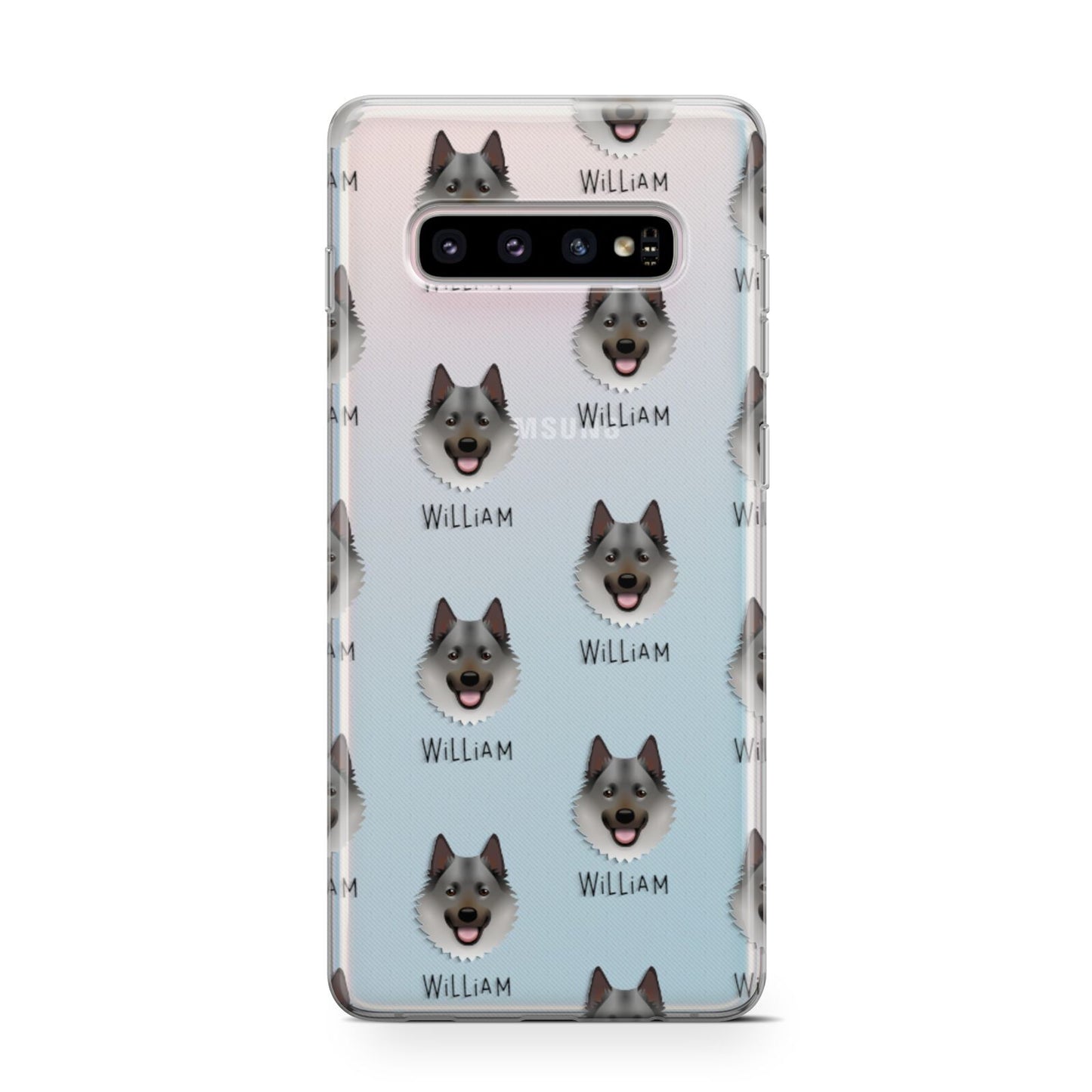 Norwegian Elkhound Icon with Name Samsung Galaxy S10 Case