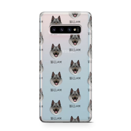 Norwegian Elkhound Icon with Name Samsung Galaxy S10 Case
