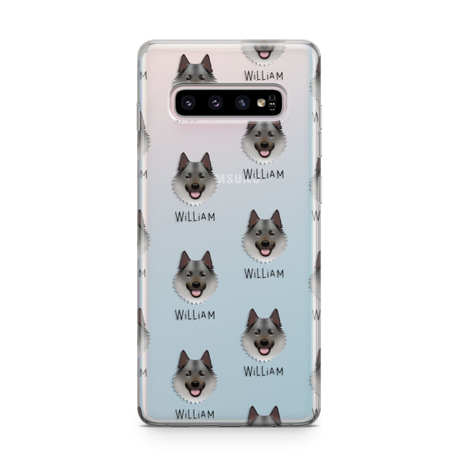 Norwegian Elkhound Icon with Name Samsung Galaxy S10 Plus Case