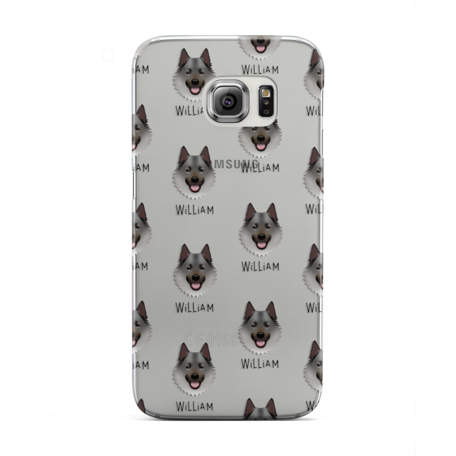 Norwegian Elkhound Icon with Name Samsung Galaxy S6 Edge Case