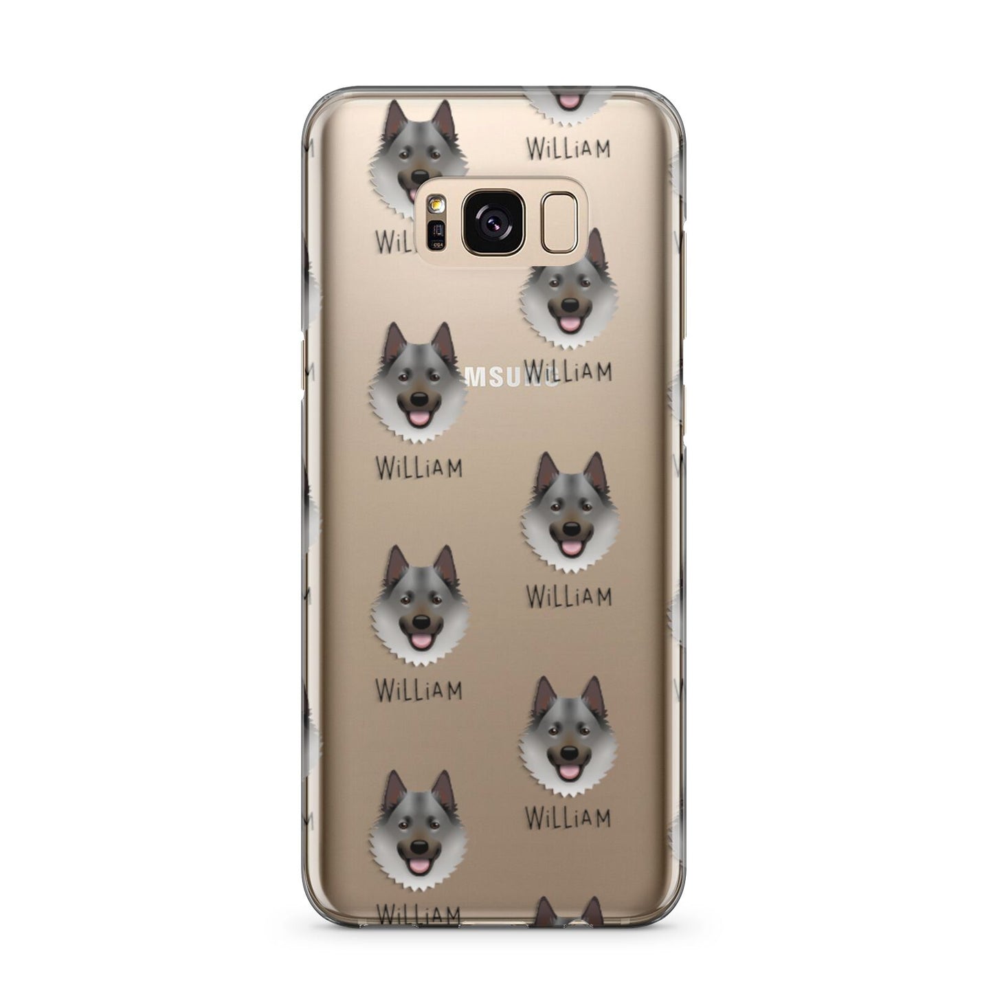 Norwegian Elkhound Icon with Name Samsung Galaxy S8 Plus Case