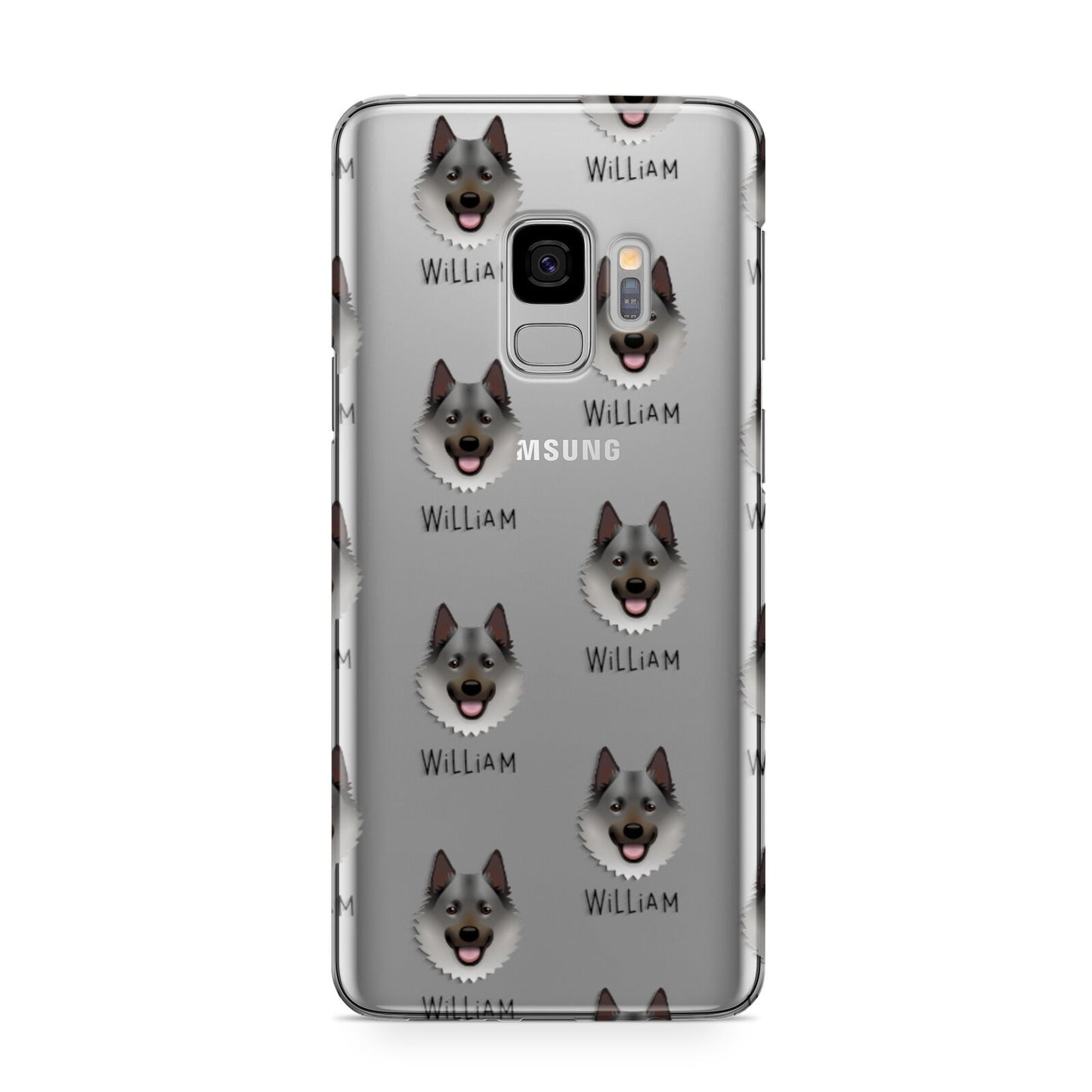 Norwegian Elkhound Icon with Name Samsung Galaxy S9 Case