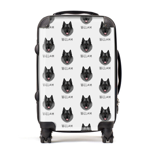 Norwegian Elkhound Icon with Name Suitcase