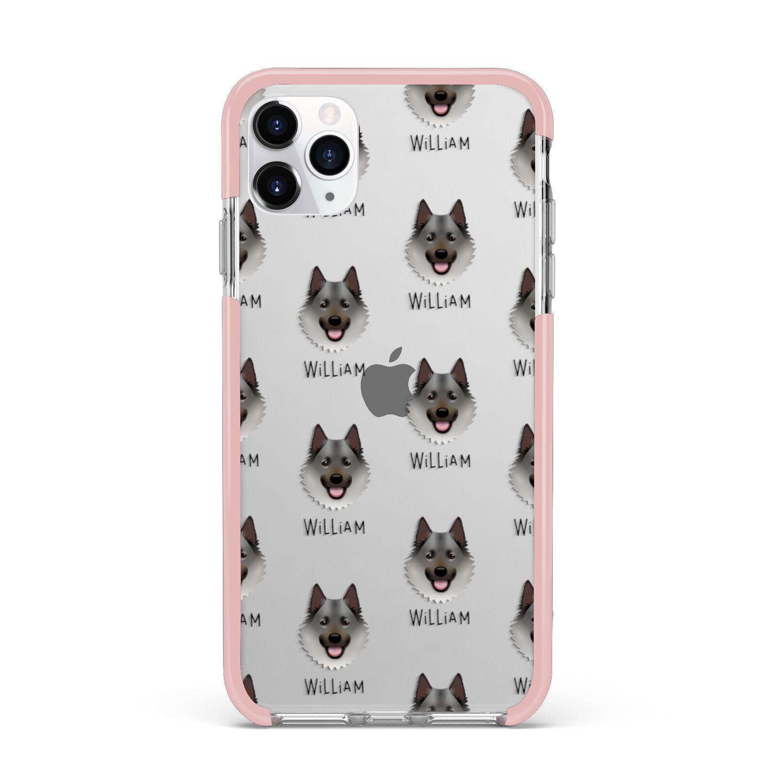 Norwegian Elkhound Icon with Name iPhone 11 Pro Max Impact Pink Edge Case