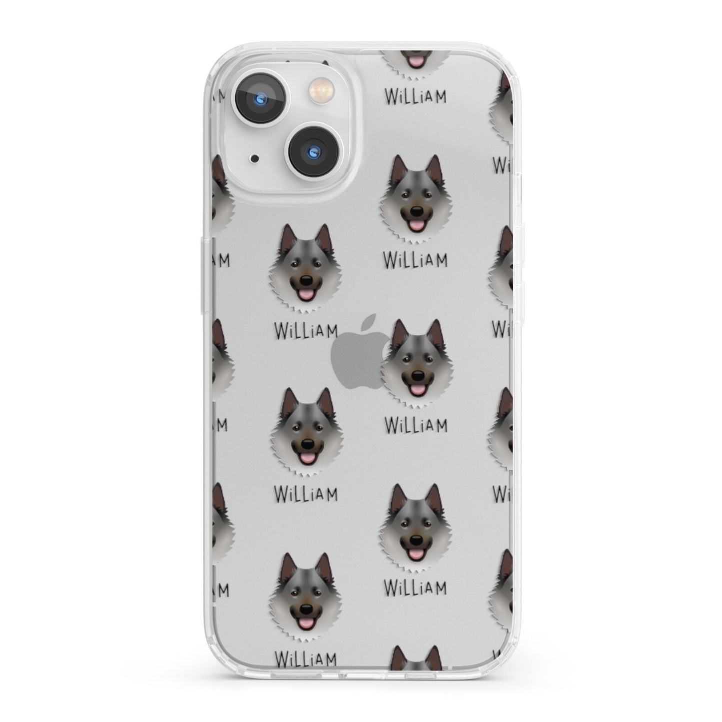 Norwegian Elkhound Icon with Name iPhone 13 Clear Bumper Case