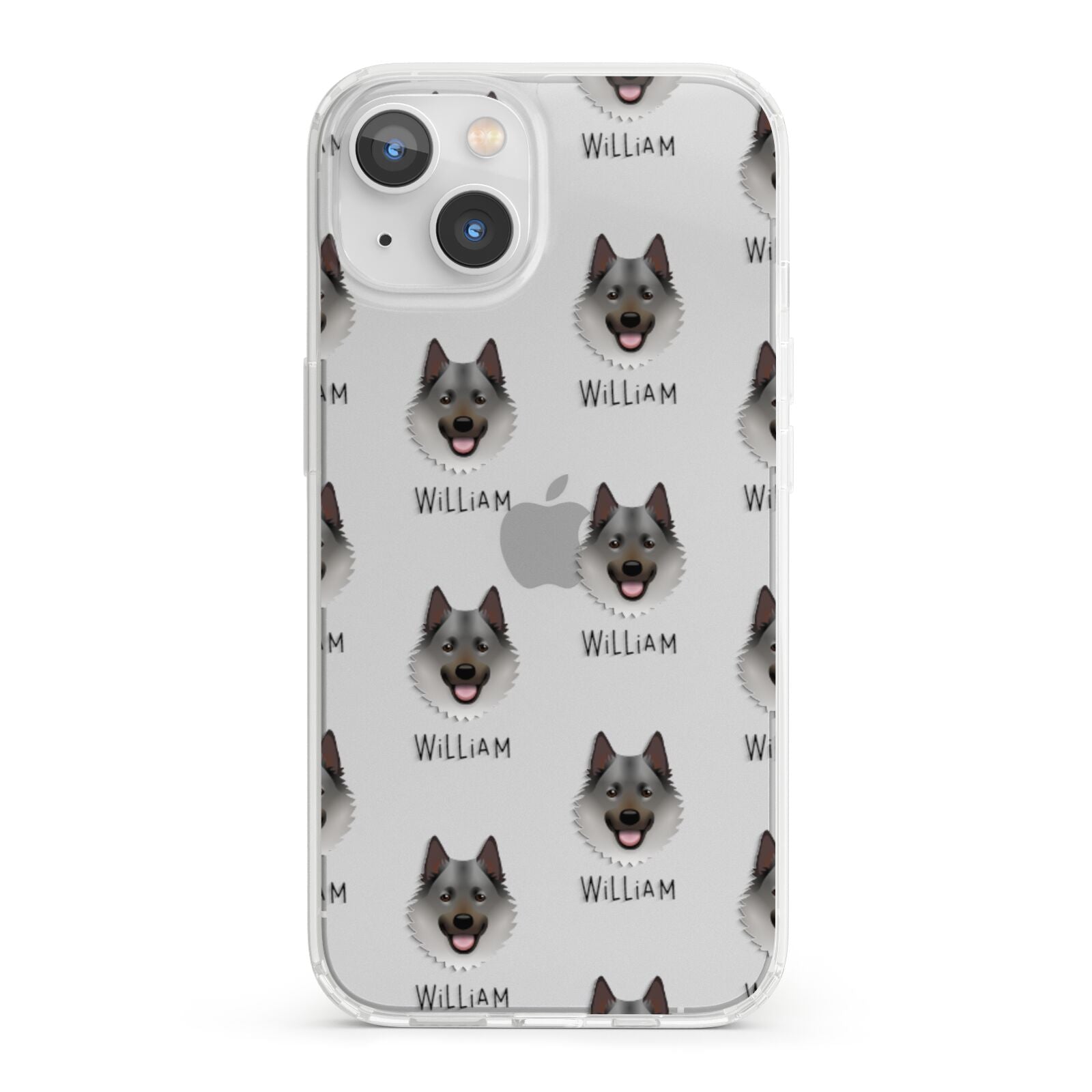 Norwegian Elkhound Icon with Name iPhone 13 Clear Bumper Case
