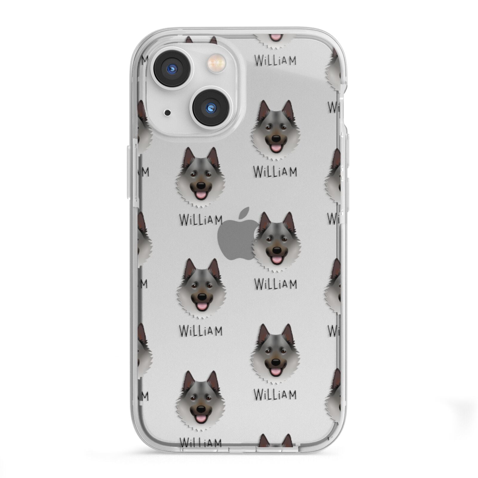 Norwegian Elkhound Icon with Name iPhone 13 Mini TPU Impact Case with White Edges