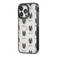 Norwegian Elkhound Icon with Name iPhone 13 Pro Black Impact Case Side Angle on Silver phone