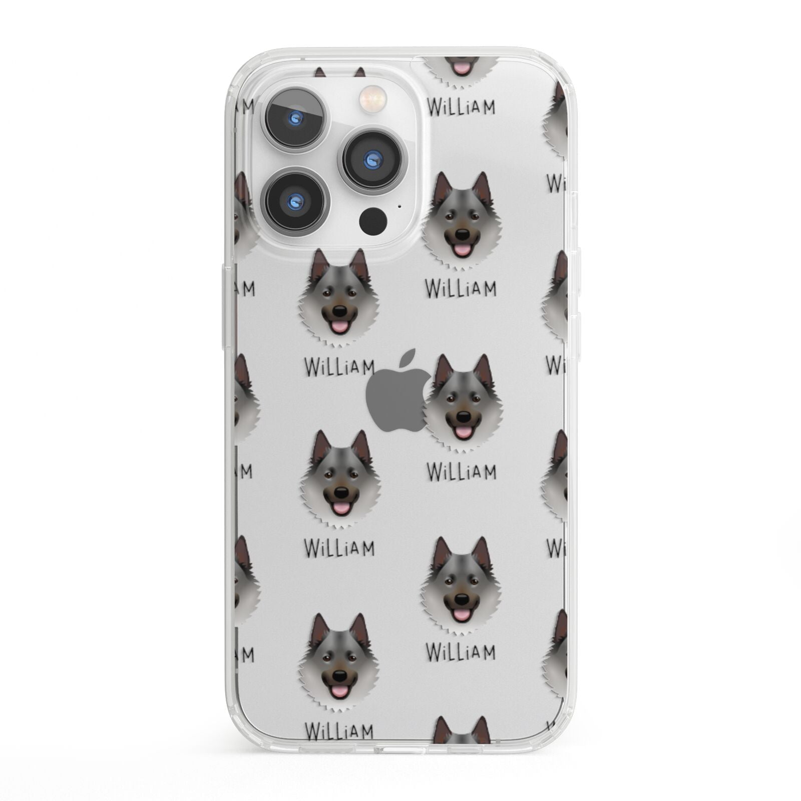 Norwegian Elkhound Icon with Name iPhone 13 Pro Clear Bumper Case