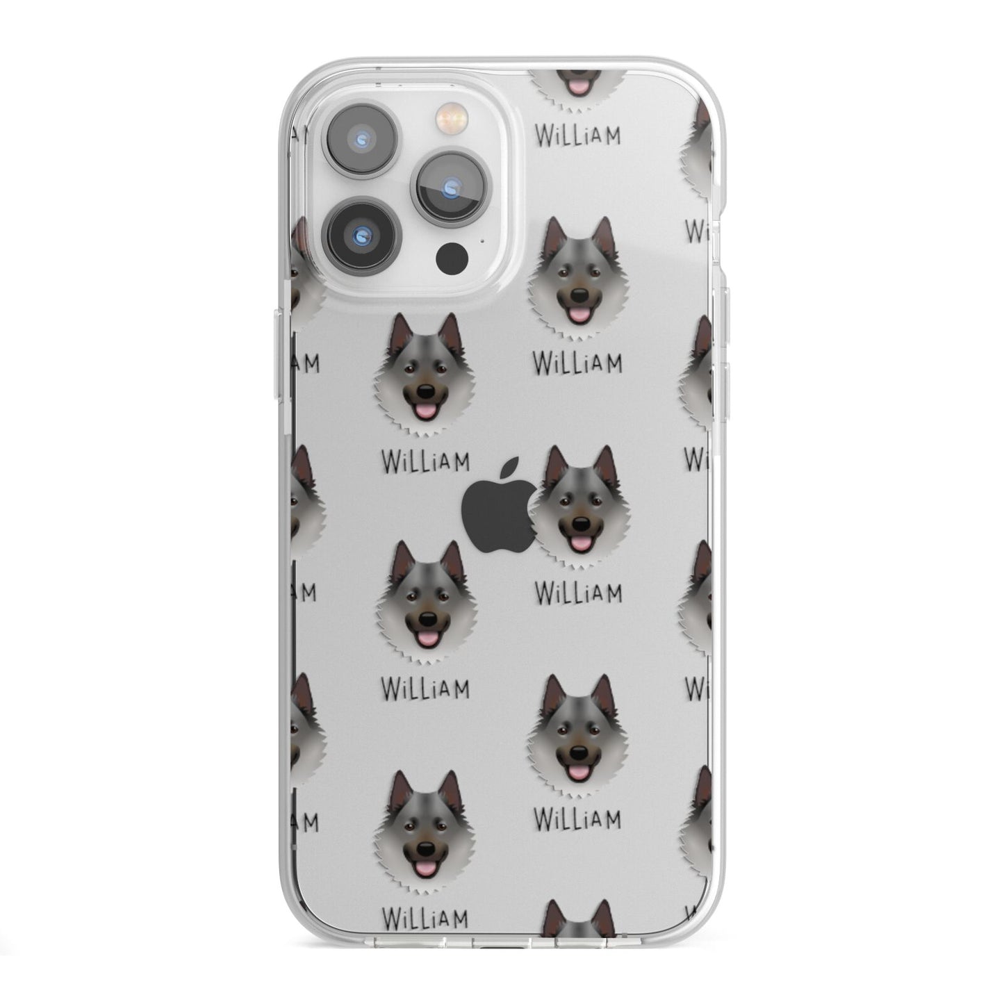 Norwegian Elkhound Icon with Name iPhone 13 Pro Max TPU Impact Case with White Edges