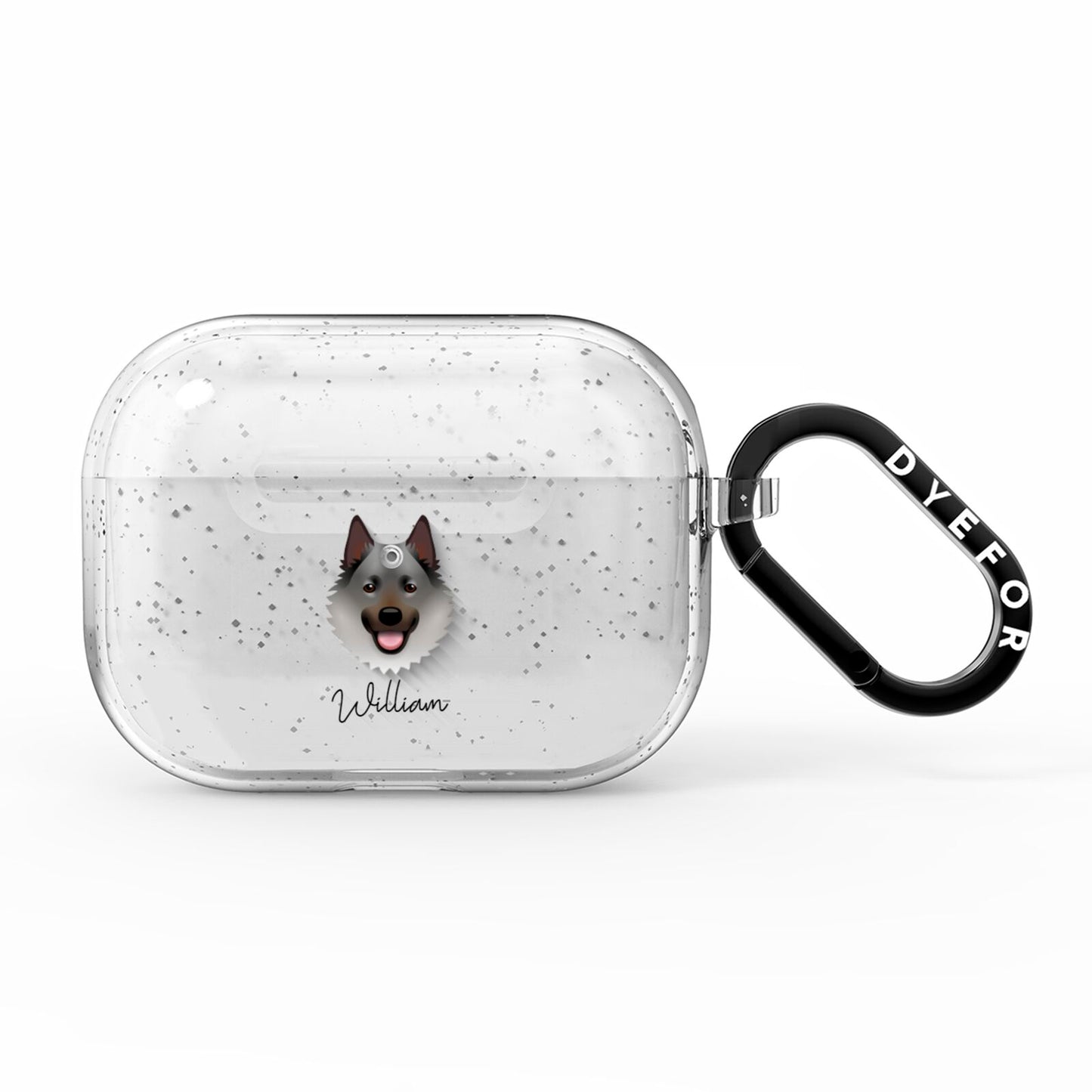 Norwegian Elkhound Personalised AirPods Pro Glitter Case