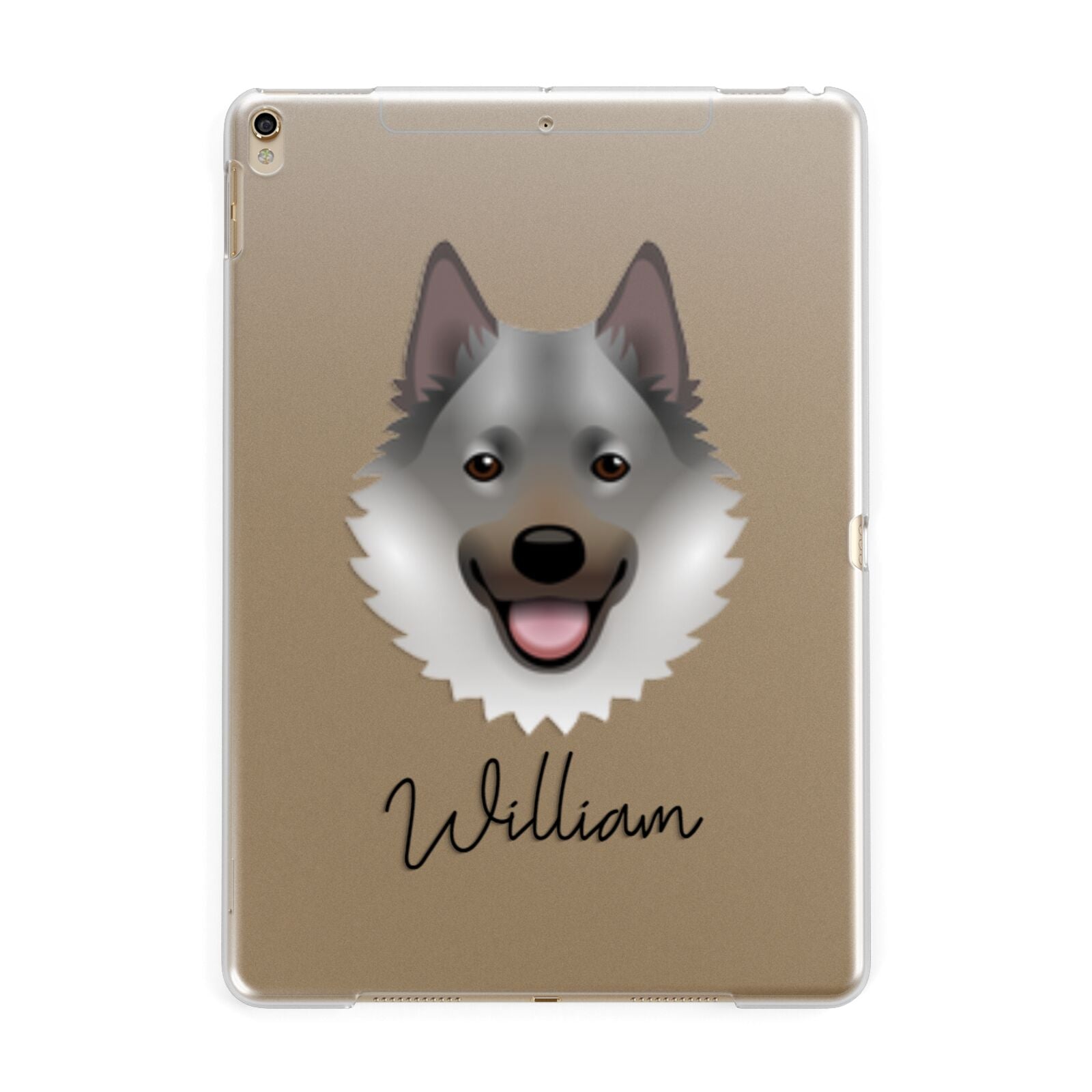 Norwegian Elkhound Personalised Apple iPad Gold Case