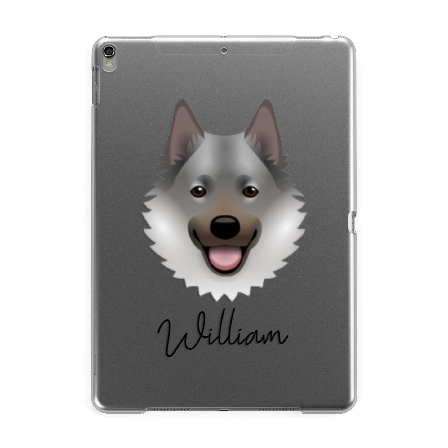 Norwegian Elkhound Personalised Apple iPad Grey Case