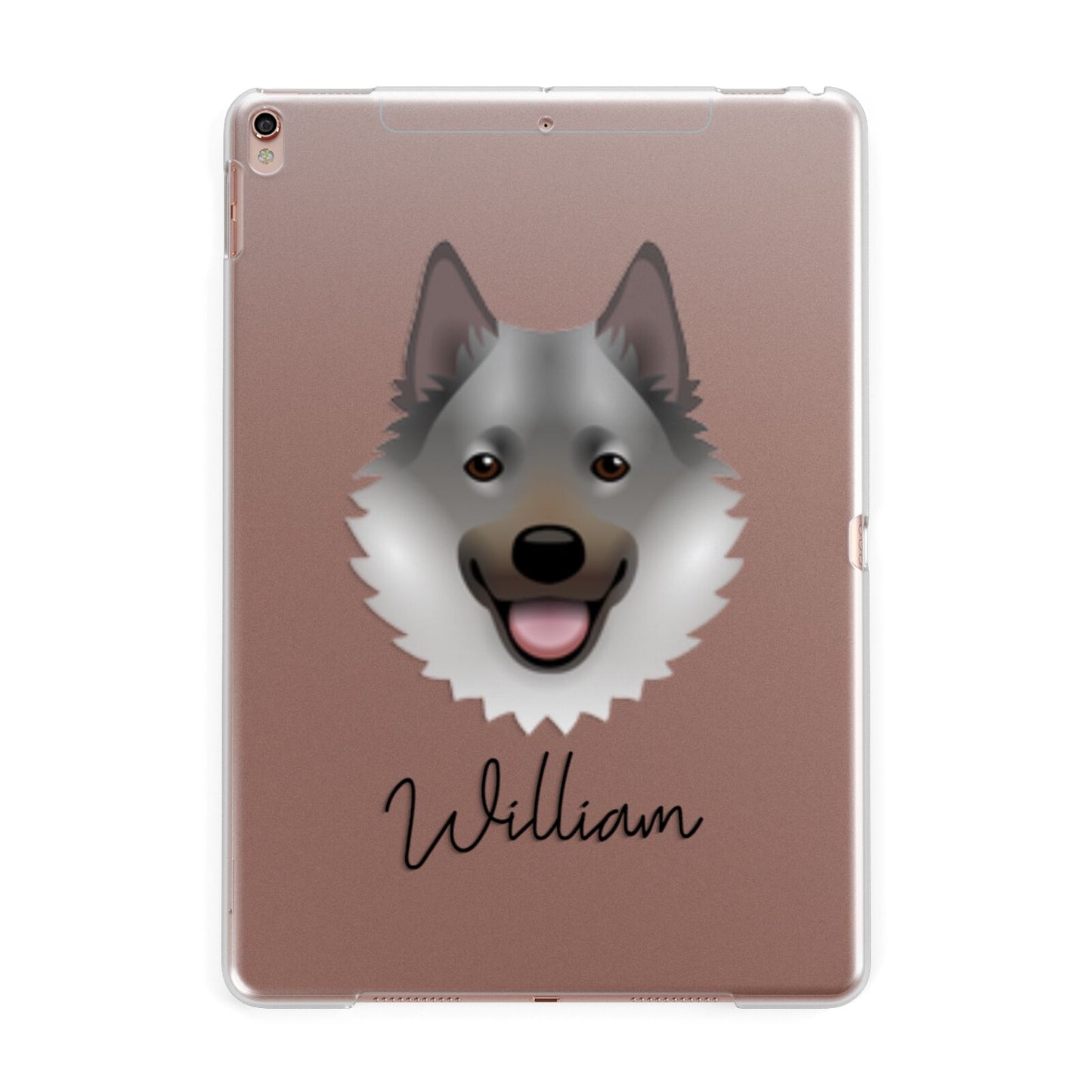 Norwegian Elkhound Personalised Apple iPad Rose Gold Case