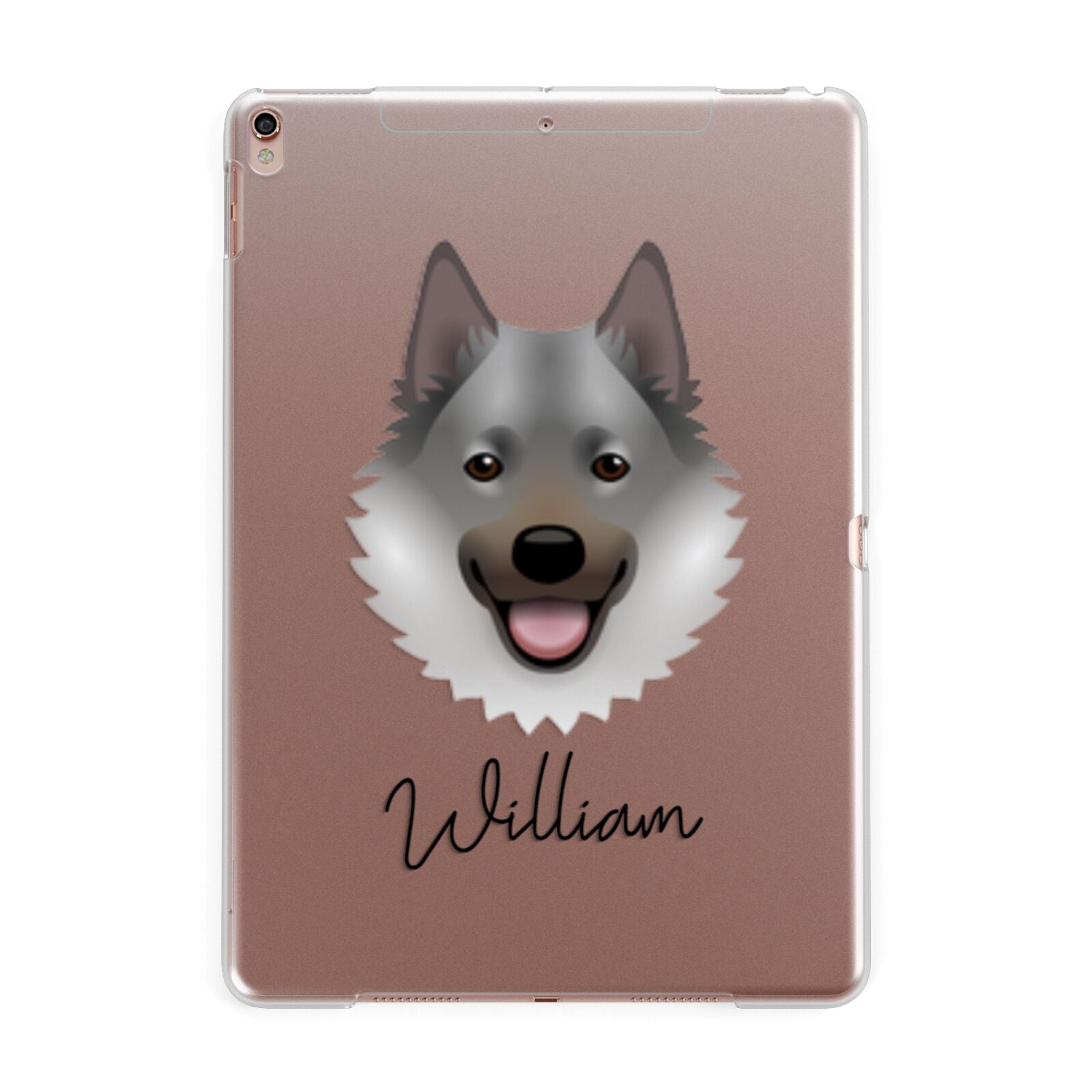 Norwegian Elkhound Personalised Apple iPad Rose Gold Case