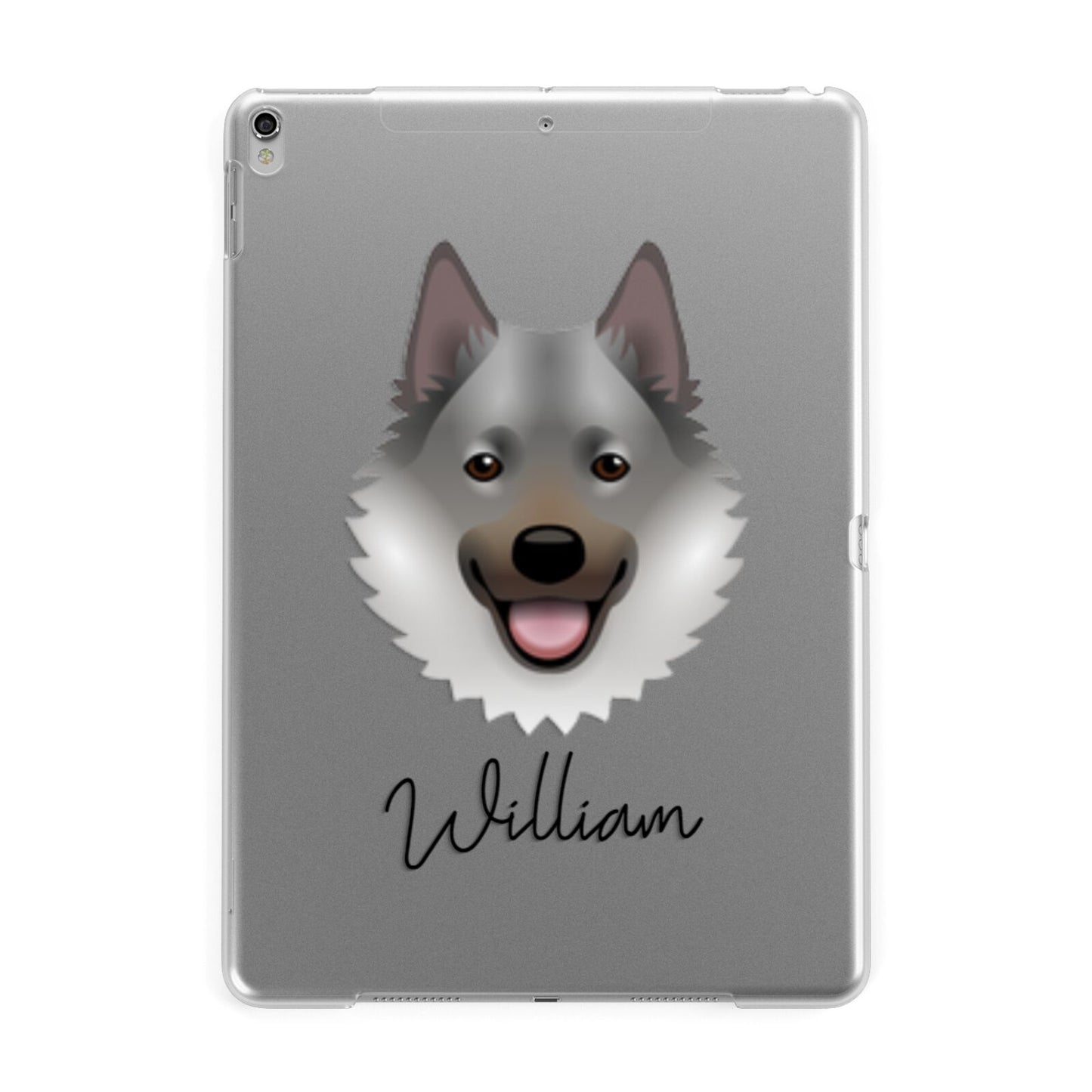 Norwegian Elkhound Personalised Apple iPad Silver Case