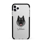 Norwegian Elkhound Personalised Apple iPhone 11 Pro Max in Silver with Black Impact Case