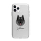 Norwegian Elkhound Personalised Apple iPhone 11 Pro in Silver with Bumper Case