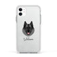 Norwegian Elkhound Personalised Apple iPhone 11 in White with White Impact Case