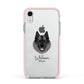 Norwegian Elkhound Personalised Apple iPhone XR Impact Case Pink Edge on Silver Phone
