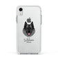 Norwegian Elkhound Personalised Apple iPhone XR Impact Case White Edge on Silver Phone
