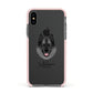Norwegian Elkhound Personalised Apple iPhone Xs Impact Case Pink Edge on Black Phone