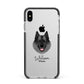 Norwegian Elkhound Personalised Apple iPhone Xs Max Impact Case Black Edge on Silver Phone