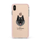 Norwegian Elkhound Personalised Apple iPhone Xs Max Impact Case Pink Edge on Gold Phone