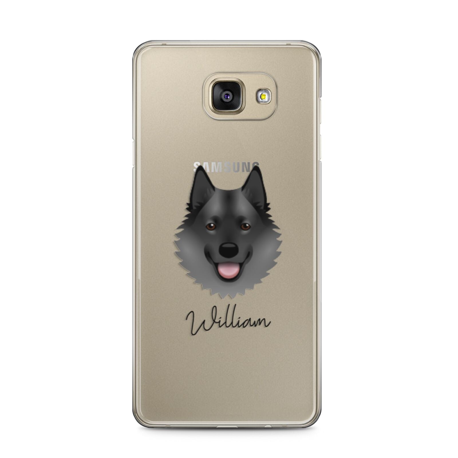 Norwegian Elkhound Personalised Samsung Galaxy A5 2016 Case on gold phone