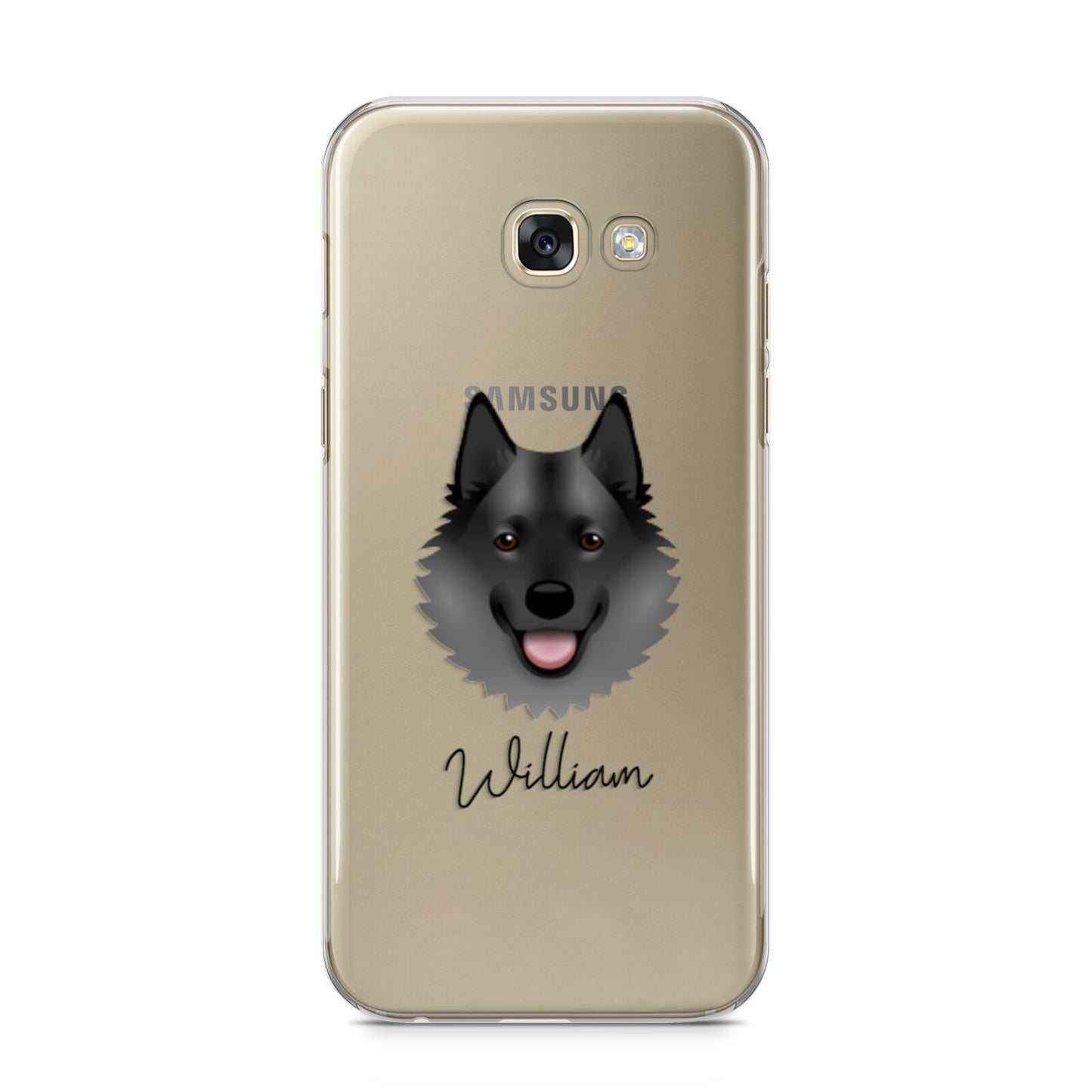 Norwegian Elkhound Personalised Samsung Galaxy A5 2017 Case on gold phone