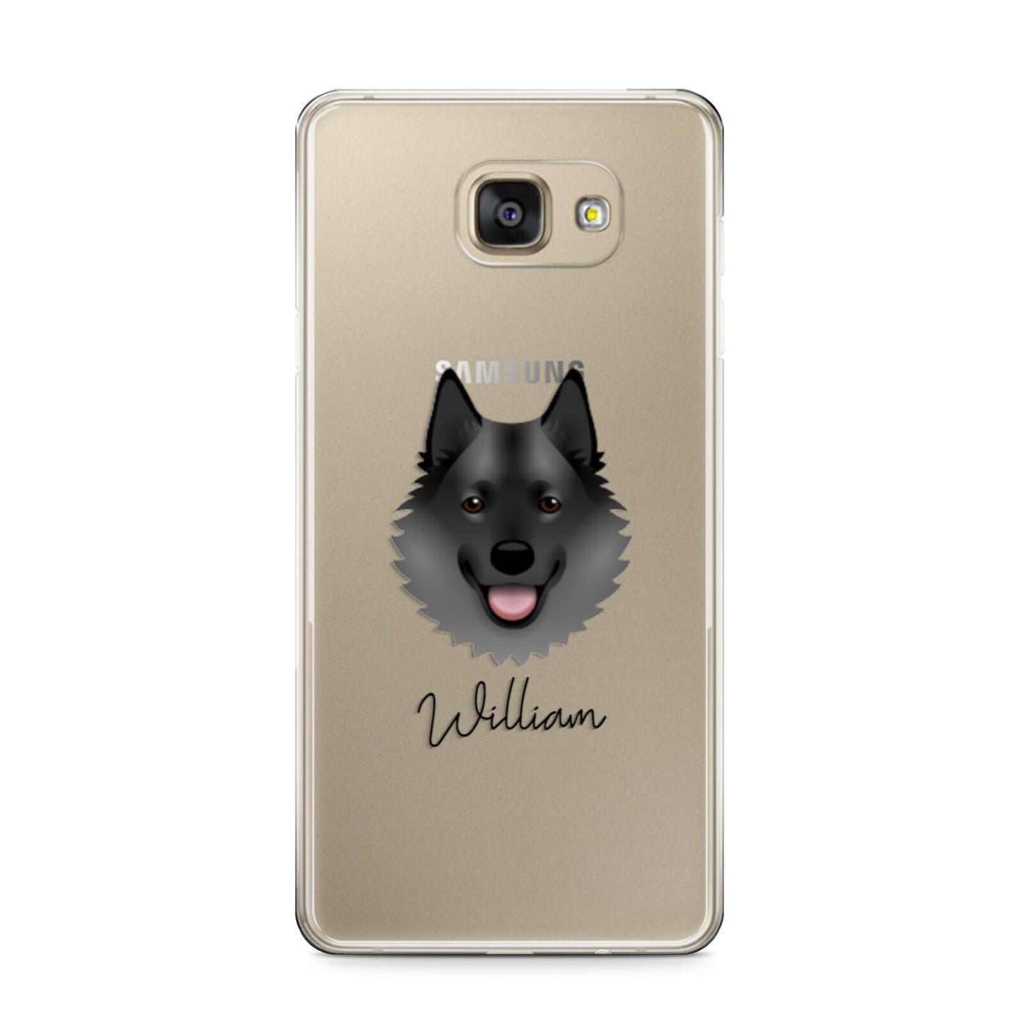 Norwegian Elkhound Personalised Samsung Galaxy A9 2016 Case on gold phone