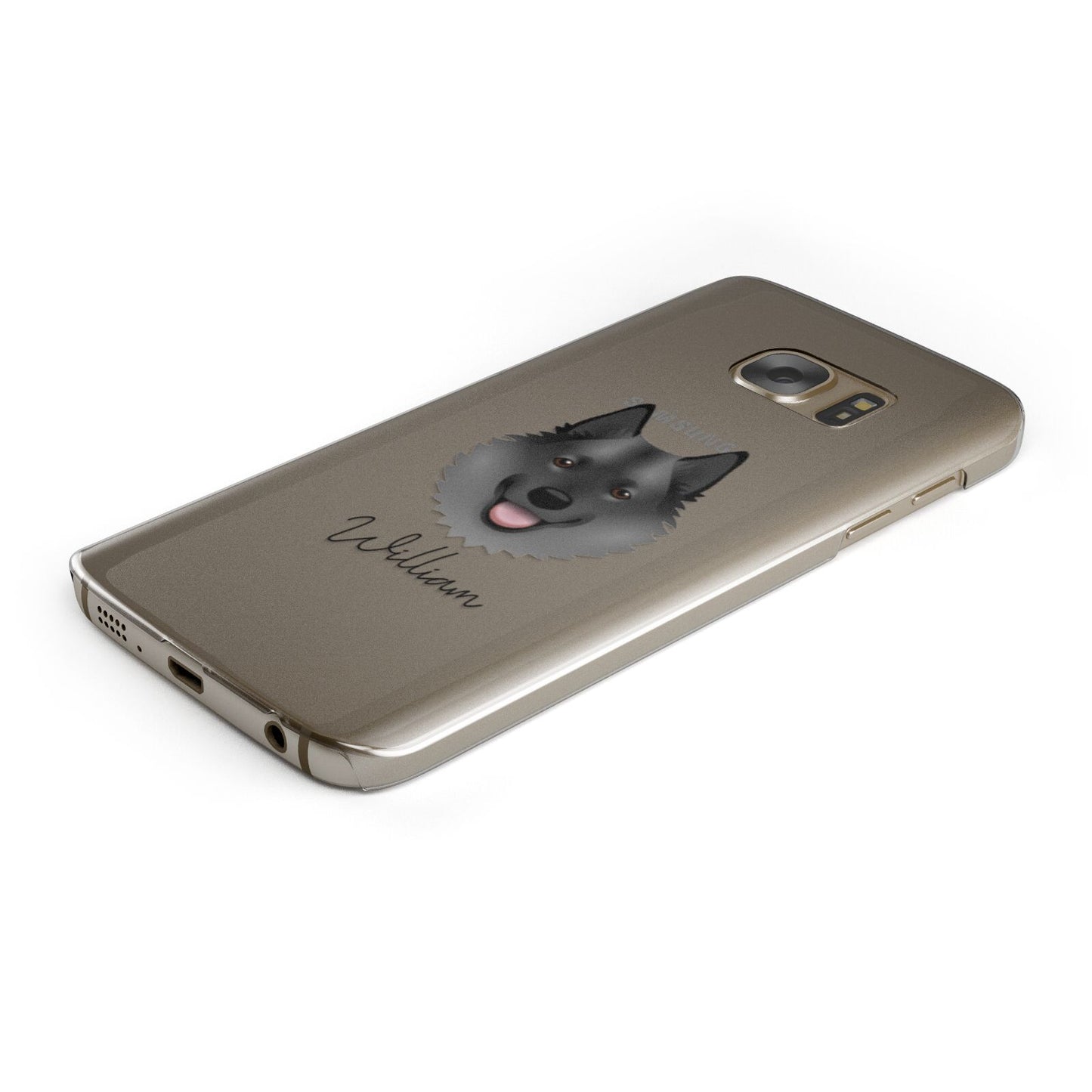 Norwegian Elkhound Personalised Samsung Galaxy Case Bottom Cutout