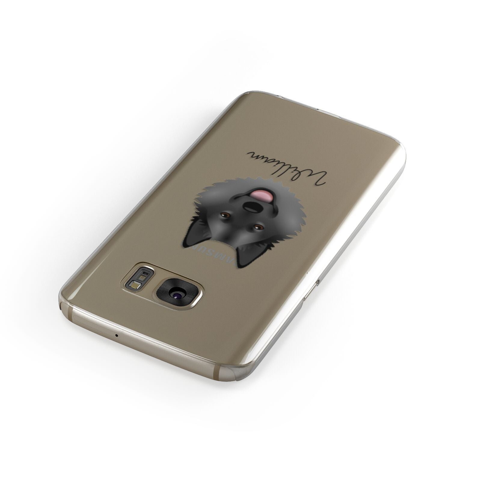 Norwegian Elkhound Personalised Samsung Galaxy Case Front Close Up