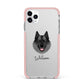 Norwegian Elkhound Personalised iPhone 11 Pro Max Impact Pink Edge Case