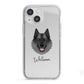 Norwegian Elkhound Personalised iPhone 13 Mini TPU Impact Case with White Edges