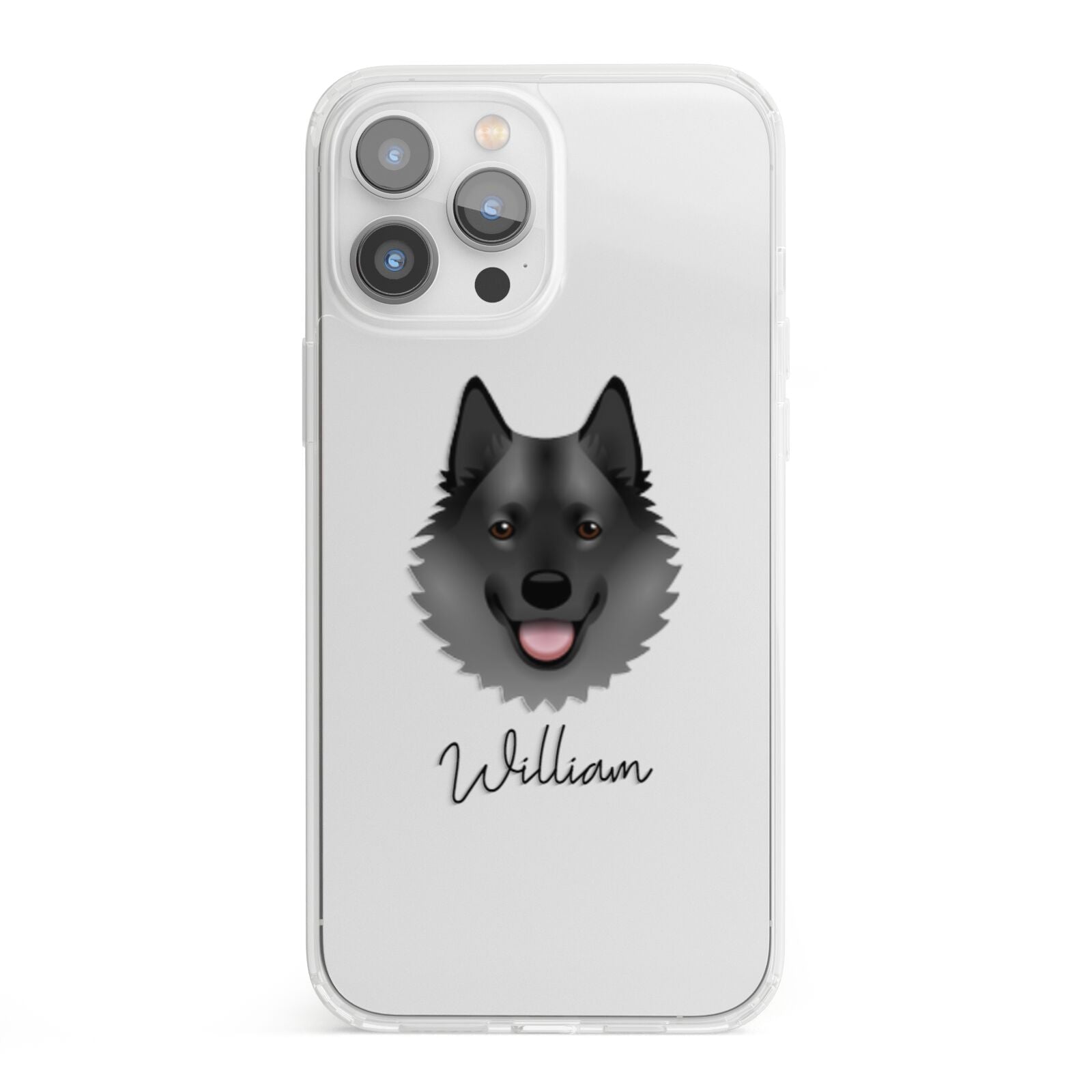 Norwegian Elkhound Personalised iPhone 13 Pro Max Clear Bumper Case