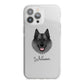 Norwegian Elkhound Personalised iPhone 13 Pro Max TPU Impact Case with White Edges