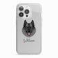 Norwegian Elkhound Personalised iPhone 13 Pro TPU Impact Case with White Edges