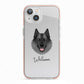 Norwegian Elkhound Personalised iPhone 13 TPU Impact Case with Pink Edges