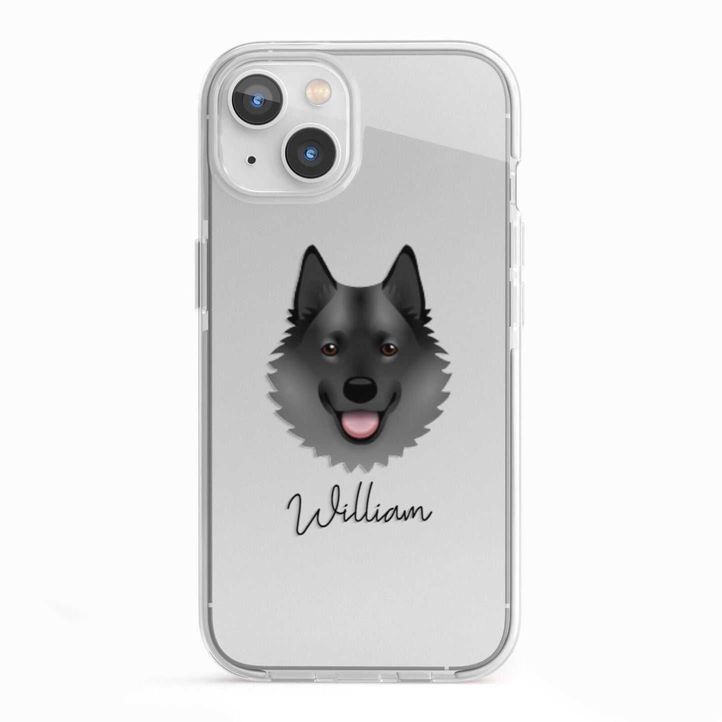 Norwegian Elkhound Personalised iPhone 13 TPU Impact Case with White Edges
