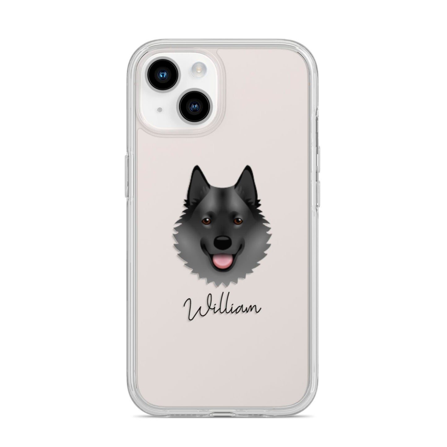 Norwegian Elkhound Personalised iPhone 14 Clear Tough Case Starlight