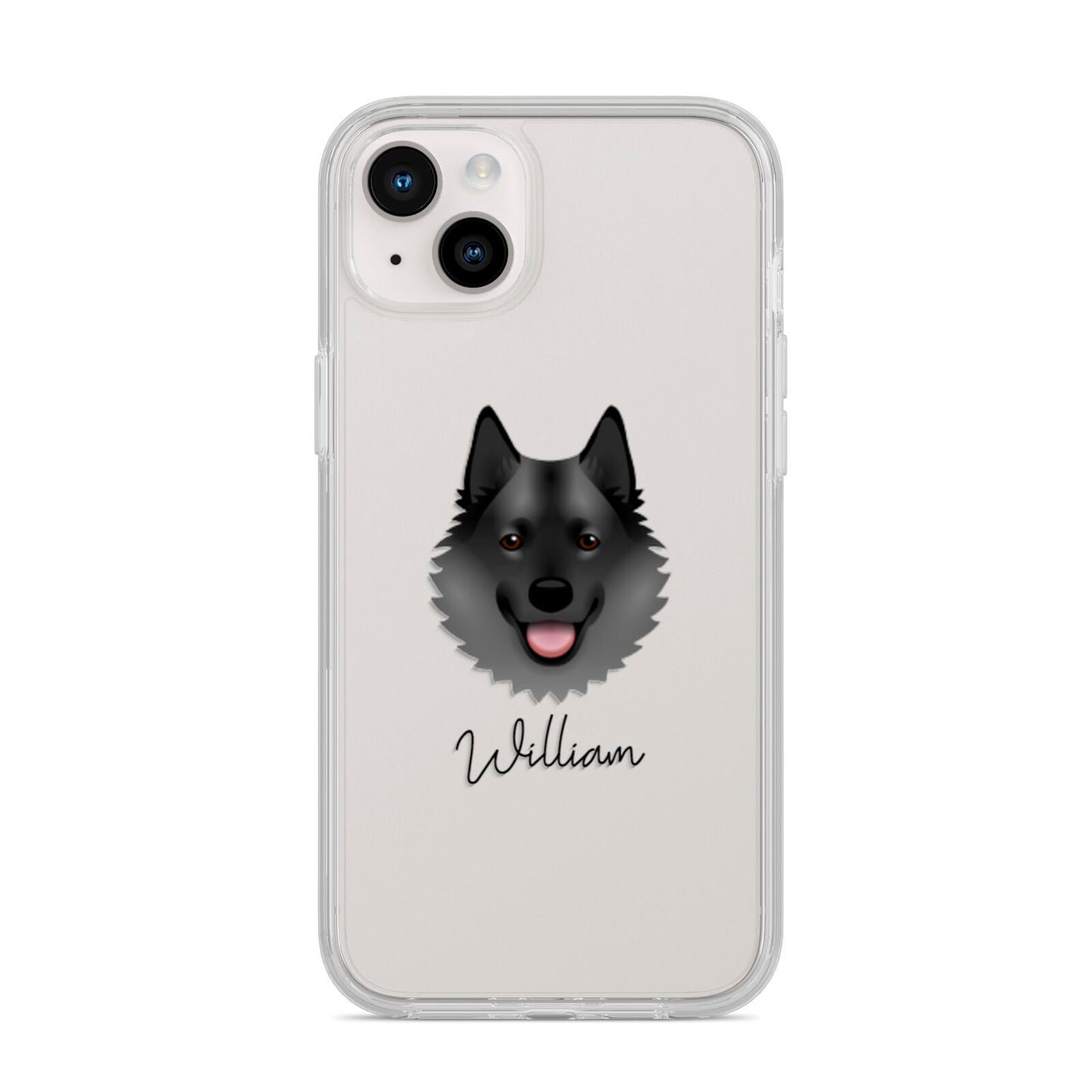 Norwegian Elkhound Personalised iPhone 14 Plus Clear Tough Case Starlight