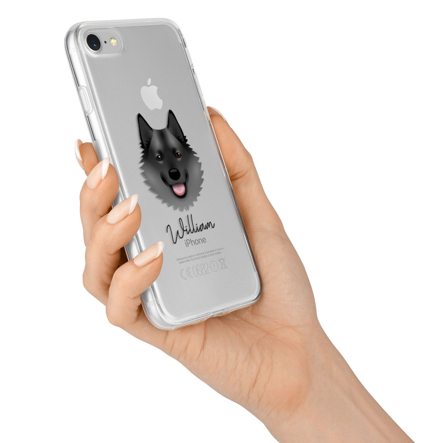 Norwegian Elkhound Personalised iPhone 7 Bumper Case on Silver iPhone Alternative Image