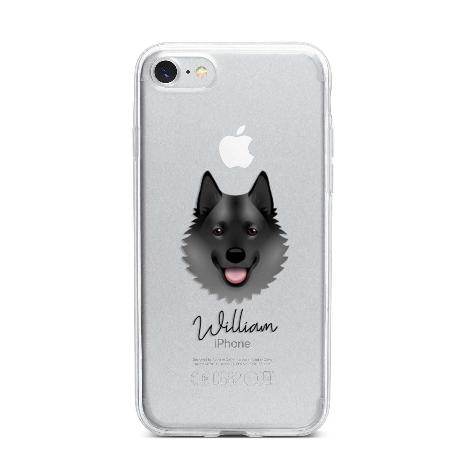 Norwegian Elkhound Personalised iPhone 7 Bumper Case on Silver iPhone