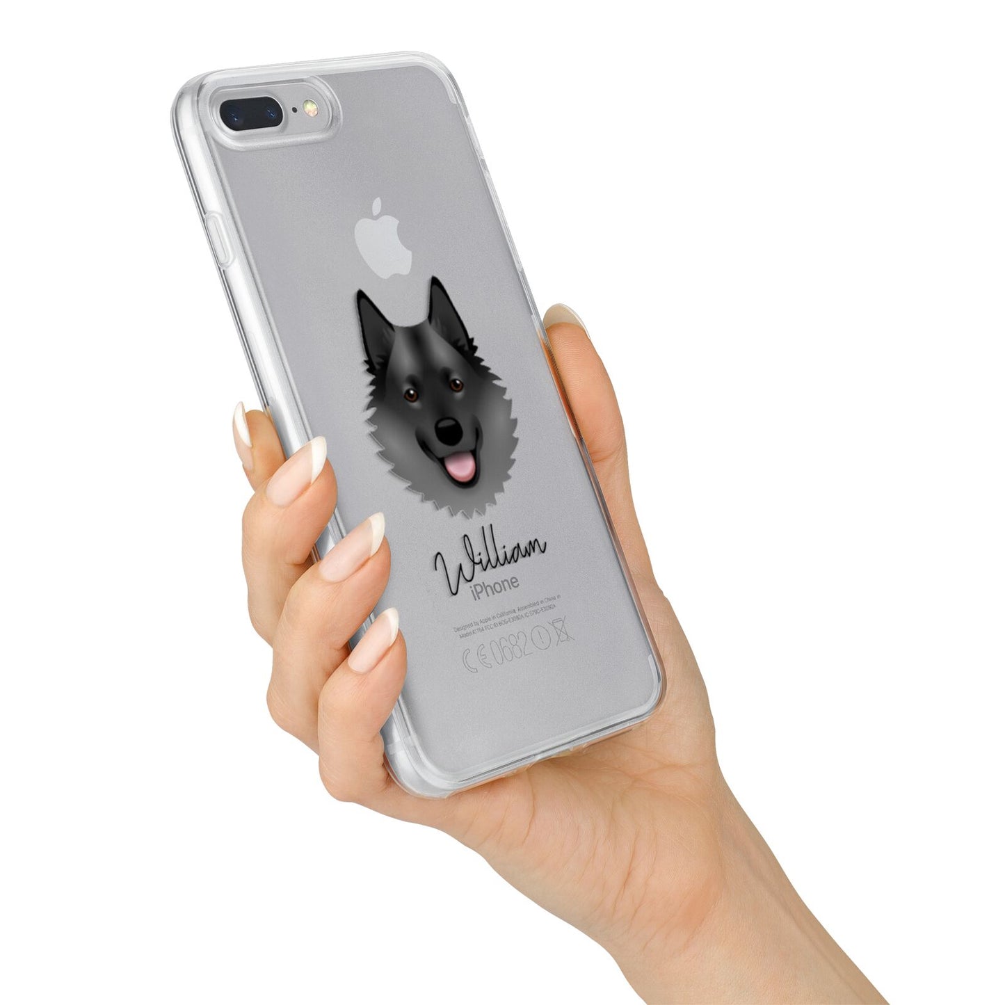 Norwegian Elkhound Personalised iPhone 7 Plus Bumper Case on Silver iPhone Alternative Image