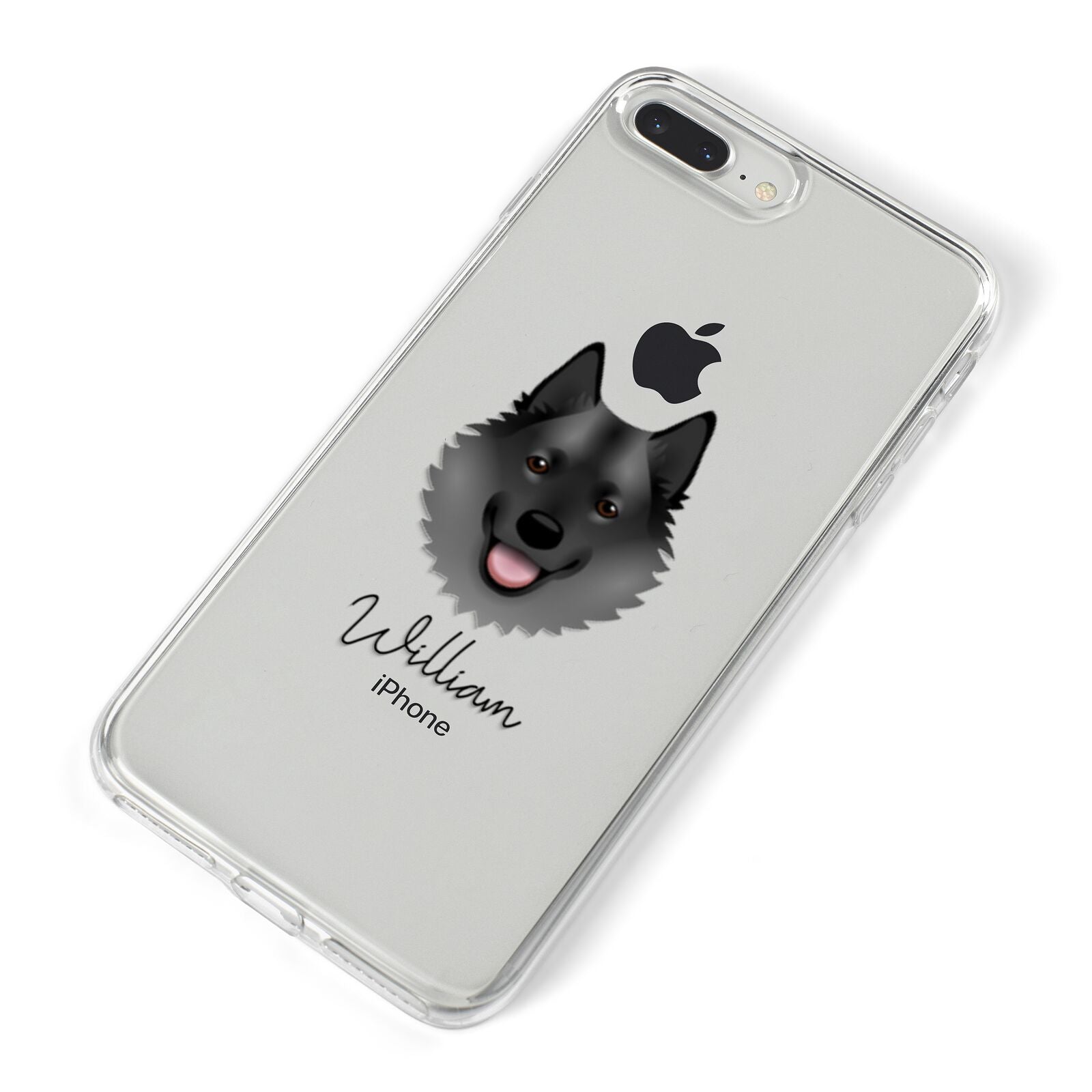 Norwegian Elkhound Personalised iPhone 8 Plus Bumper Case on Silver iPhone Alternative Image