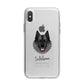 Norwegian Elkhound Personalised iPhone X Bumper Case on Silver iPhone Alternative Image 1