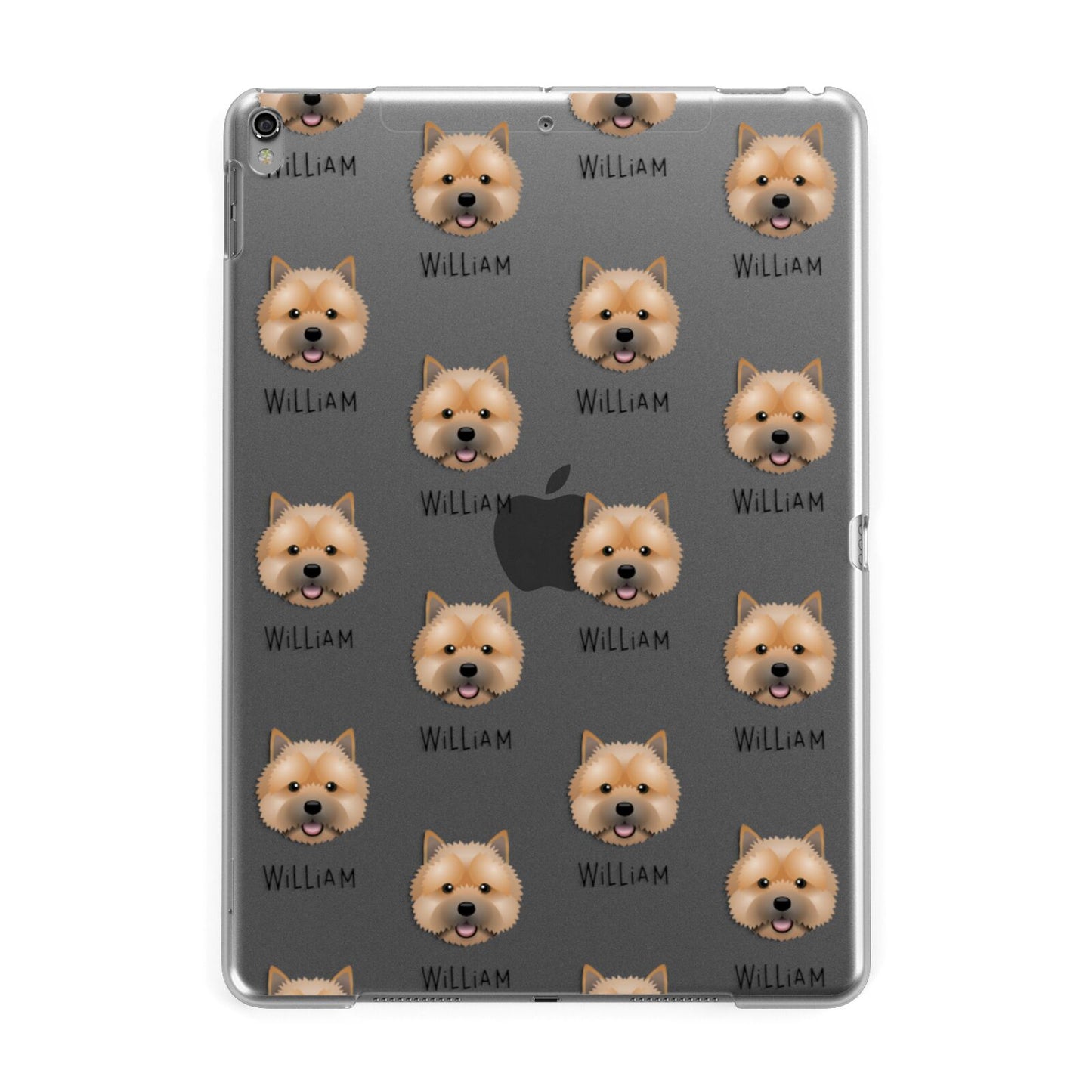 Norwich Terrier Icon with Name Apple iPad Grey Case